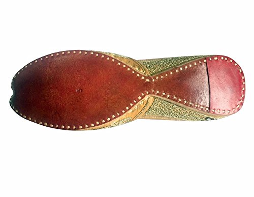 step n style women's gold kundan work punjabi jutti ethnic mojari
