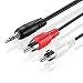 TNP 3.5mm to RCA Audio Cable (50 Feet) Bi-Directional Male to Male Nickel Plated Connector AUX Auxiliary Headphone Jack Plug Y Adapter Splitter Converter to Left/Right Stereo 2RCA Wire Cord