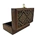 Wooden Jewelry Box Islamic Art Hand Craving and Inlay 6x3.3x2.25 Inches