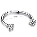 Areke Cute Cubic Zirconia Stainless Steel Hoop Nose Piercings Studs Ring for Lip Eyebrow Nipple Ear Color White