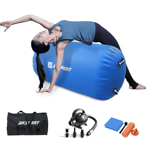 AKSPORT Air Matte Rolle Aufblasbare Air Roller Gymnastik Air Rolle Turnen mit elektrischer Luftpumpe für den Heimgebrauch/Yoga/Cheerleading/Tumbling/B