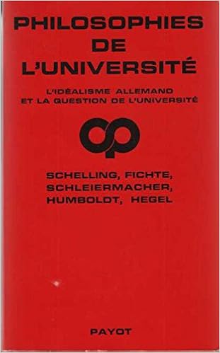 Philosophies De Luniversite Lidealisme Allemand Et La - 