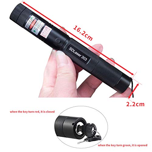 Aluvor Green Light Pointer, Rechargeable High Power Visible Beam with Adjustable Focus for Outdoor Hunting Hiking Camping (Green)
