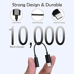 USB C to 3.5mm Headphone Jack Adapter, USB C to Aux