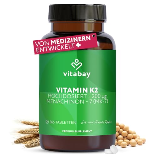 Vitabay Vitamin K2 MK-7 200 µg – 365 vegane Tabletten