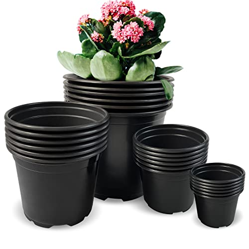 RAOOKIF 24pcs 3 4 5 6 Inch Nursery Pots Variety Pack, Flexible Plastic