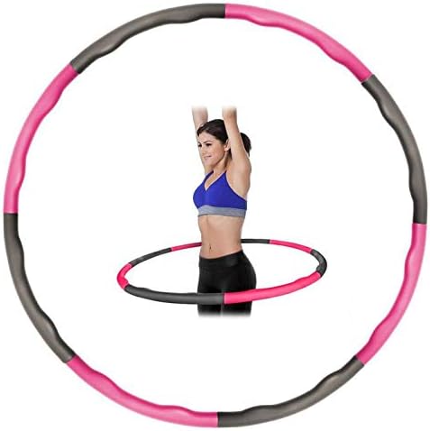 Kabalo Weighted Collapsible Padded Fitness Workout Hula Hoop (Pink/Grey)
