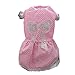 FUNIC Pet Clothes, Puppy Pet Tutu Dress Lace Skirt Princess Costume Dog Cat (Medium, Pink)