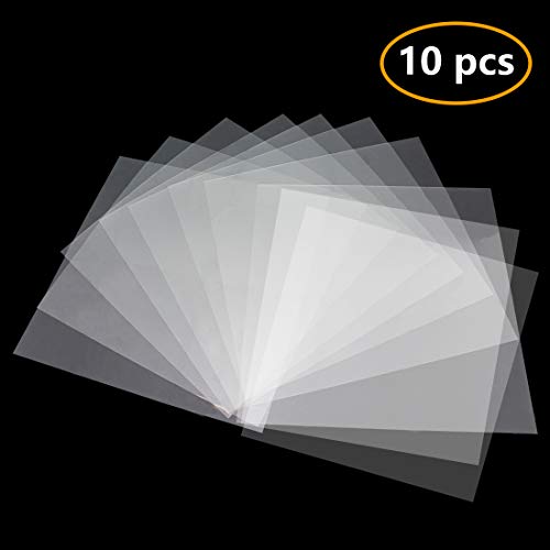 JINSEY Make Your Own Stencil - 10 Pack 6 Mil 12 x 12 inch Blank Stencil Sheets - Ideal Use Compatible & Silhouette Machines (Transparent)