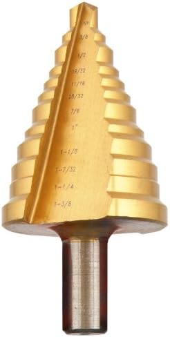Stone Tools ST-333 1/2-Inch, 1/18-Inch and 1-3/8-Inch Sizes Titanium Step Drill Bit