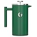 Coffee Gator French Press Coffee Maker- Insulated, Stainless Steel Manual Coffee Makers For Home, Camping w/Travel Canister- Presses 4 Cup Serving- Large, Green
