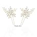 Unicra Wedding Silver Hair Pins Wedding Bridal Pearl Hair Accessories for Brides and Bridesmaids Pack of 2 (Gold)