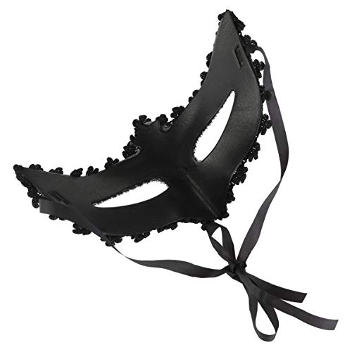 VORCOOL-1Pc-Cristallo-Diamante-Pizzo-Maschera-Maschera-Mascherata-Maschera-Stile-Veneziano-per-Festa-in-Maschera-di-Halloween-Nero