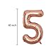 BALONAR 40 inch Jumbo 50th Rose Gold Foil Balloons for Birthday Party Supplies,Anniversary Events Decorations and Graduation Decorations