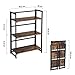 VASAGLE Vintage Bookcase, 3-Tier Folding Ladder Shelf, Portable Storage Rack Shelf, Easy Assembly Wood Look Accent Furniture with Metal Frame for Home Office, Vintage ULLS66X