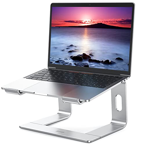 Besign LS03S Supporto PC Portatile, Supporto per Portatile Ergonomico in Alluminio, Supporto per Laptop Compatibile con Portatili da 10-15,6", Metallo Argento