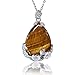 KISSPAT Teardrop Tigers Eye Pendant Semi-Precious Gemstone Necklace on 20