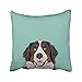 Pakaku Throw Pillows Covers for Couch/Bed 18 x 18 inch,Bernese Mountain Dog Summer Funny Lovely Animals Home Sofa Cushion Cover Pillowcase Gift Decorative Hidden Zipper Design Cotton and Polyester