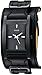 GUESS Men's U95139G1 Black IP Leather Cuff Watch
