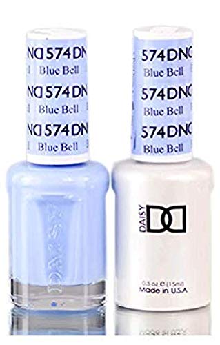 Daisy DND Blues & Greens Soak Off GEL POLISH DUO, All In One Gel Lacquer + Matching Nail Polish Color for Nails (with bonus side Glitter) Made in USA (Blue Bell (574)) Daisy DND Blues & Greens Soak Off GEL POLISH DUO, All In One Gel Lacquer + Matching Nail Polish Color for Nails (with bonus side Glitter) Made in USA (Blue Bell (574))