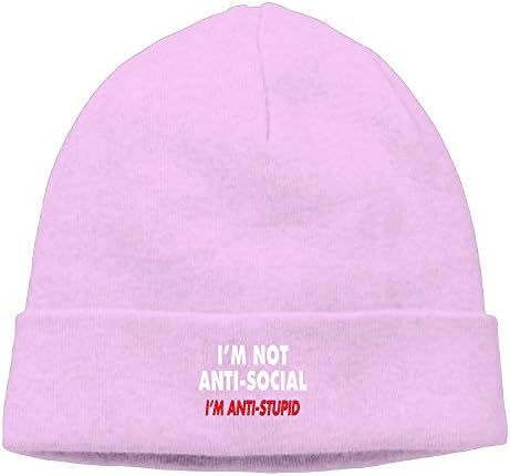 I'm Not Anti Social,i'm Anti Stupid Unisex Fashion Autumn/Winter Knit Cap Hedging Cap Casual Cap Cotton Cap