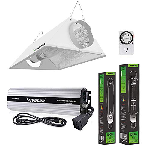 VIVOSUN Hydroponic 1000 Watt HPS MH Grow Light Air Cooled Reflector Kit - Easy to Set up, High Stability & Compatibility (Enhanced Version)