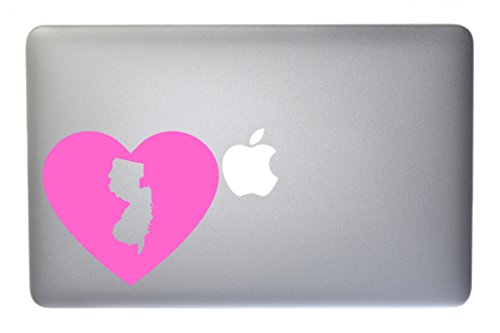 New Jersey Love State Pride Heart Vinyl Decal for Macbook, Laptop or other device 5 Inch (light pink)