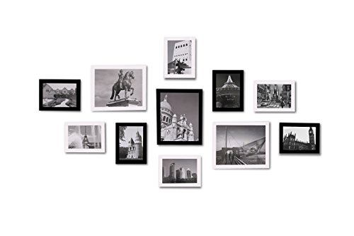 Wood meets color wall photo frames with real glass, inc…