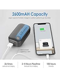 Auriculares inalámbricos, LeaderPro Bluetooth 5.0 auriculares IPX5 resistente al agua, control de un botón, sonido estéreo 3D, verdaderos auriculares inalámbricos con funda de carga de emergencia de 2600 mAh para tu teléfono