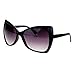 SA106 Unique Oversized Cat Eye Hybrid Butterfly Sunglasses All Black