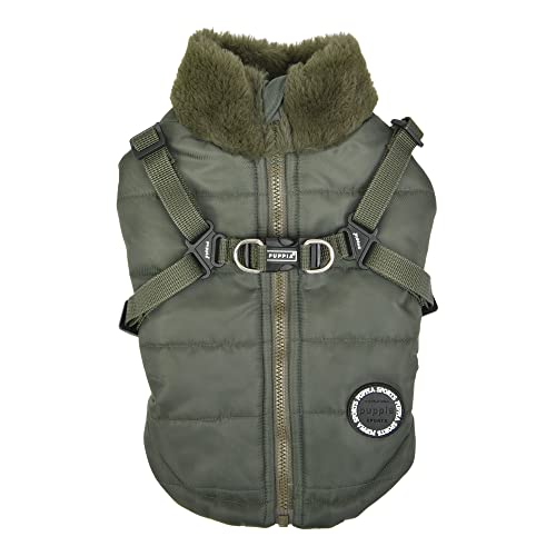 Puppia Donavan Winter Dog Coat with Integrated Harness No Pull Cold Weather Wat…