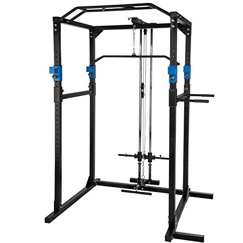 TecTake-Kraftstation-Fitnessstation-Power-Rack-Power-Cage-Klimmzug-Doppelstange-Robuster-Rahmen-aus-Stahlrohr-Modelle
