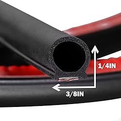 10Ft D-Shape Rubber Weather Stripping 3/8" X