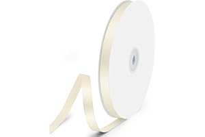 Quhora 3/8" x 100 Yards Satin Ribbon - Ivory Silk Ribbon with Spool - Ideal for Gift Wrapping, Floral Bouquets, Crafts, Wedding Party Decorations, Christmas and Sewing Projects
