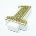 Birthday Party Sparkling Chic Glitter Number Cake Candle (1, Champagne Gold)