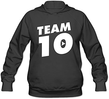 Team 10 White Logo Women's Fashion Personality Casual Hooded Sweatshirt