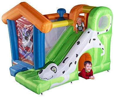 Gymeden Animal Theme Inflatable Jumper Bouncing housewith Slide for Kids Gift Inflatable Jump Toddler Slide Inflatable Castle with Blower Bouncy Castle House Outdoor playset Trampoline Playground Dog