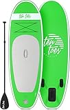 Ten Toes 8' Nano Inflatable Stand Up Paddle Board Bundle, Green - 2017