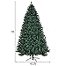 Goplus 7FT Pre-Lit PVC Artificial Christmas Tree Auto-Spread/Close up Premium Spruce Hinged w/ 300 LED Lights & Metal Stand, Green (7 FT)