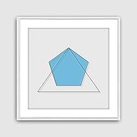 Framed Canvas Wall Art Geometric Building Canvas Prints Home Artwork Decoration for Living Room,Bedroom - 16x16 inches