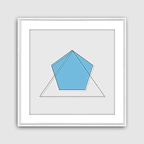 Framed Canvas Wall Art Geometric Building Canvas Prints Home Artwork Decoration for Living Room,Bedroom - 16x16 inches
