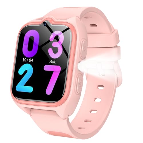IOWODO Smartwatch Kinder Mädchen, GPS-Tracking, 4G-Telefonie, Schulmodus