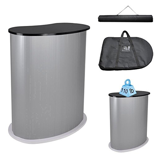 Koval Inc. Trade Show Display Podium Table Counter Stand Black (Black w/Silver)