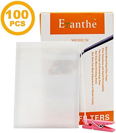100PCS Disposable Tea Filter Bags with Drawstring, Tea Infusers For Loose Leaf, 100% Natural Wood Pulp Permeable Paper, 4 Free Clips( 3.54” x2.76”, Medium)