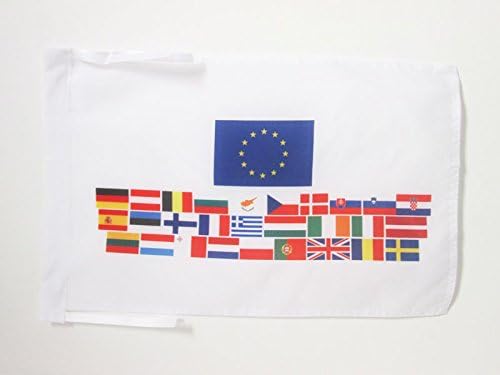 AZ FLAG, European Union 28 countries Flag, 18'' x 12'', 100% Polyester UE, 28 Europe members Small Banner with Two Cords