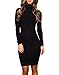 STREETWEAR SXCIETY Women's Long Sleeved Ribbed Knit Turtleneck Sweater Dress
