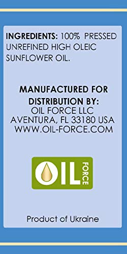 SUNVELLA SunPure Non-GMO High Oleic Sunflower Oil, Pressed-Unrefined 1.32 GAL (5.0L)