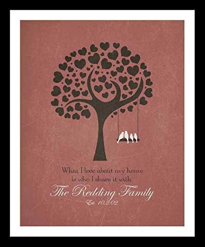 HaiGuoQu Personalized Wedding Gift 1st Anniversary Paper Anniversary Personalized Wedding Gift,The Perfect Present for The Bride and Groom, Wall Art Home Decor 12x10in Brown