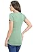 LaClef Women's Doubled Layered Scoop Neck Ruched Maternity Nursing Breastfeeding Top (Large, Sage)