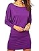 Haola Women's Loose Bat Sleeve Loose Fashion Party Mini Dresses